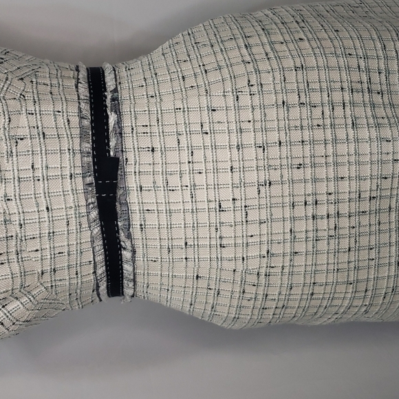 REBECCA TAYLOR Sleeveless Fitted Textured Tweed frayed waist mid with pockets! - Picture 4 of 10